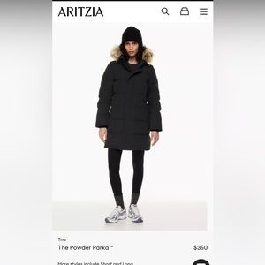 Aritzia TNA Black Powder Parka